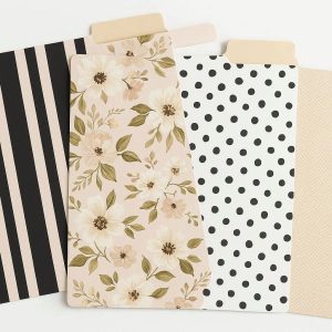 29 Decorative File Folders Letter Size Third Cut Tabs for Chic Aesthetic Home Office Storage